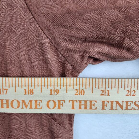 Garnet Hill Lagenlook Dress Rust Dobby Tie Sleeve Organic Cotton Jacquard Sz 8 - Picture 8 of 13